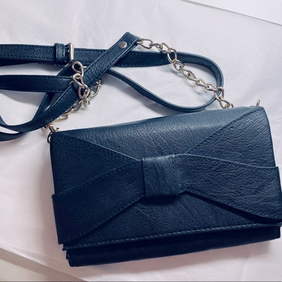 NWT NEIMAN MARCUS Black and Gold Crossbody w/ Bow - Picture 13 of 13